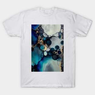 Blue Temptation  - Abstract Alcohol Ink Resin Art T-Shirt